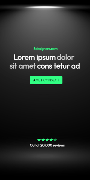 Display banner with green buttons