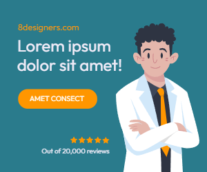 Banner template with a doctor 