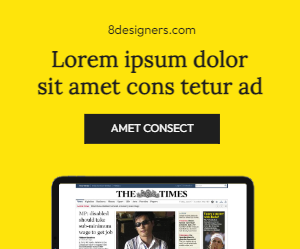 Yellow banner for newspapers