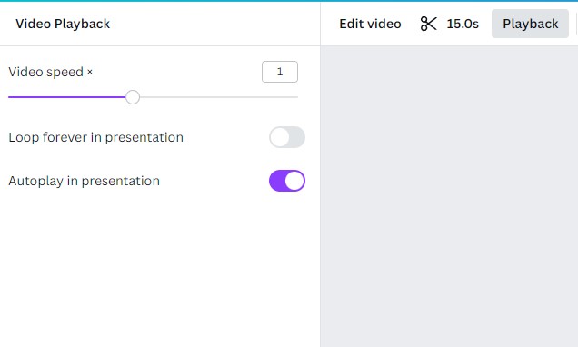 how to loop a video presentation in canva