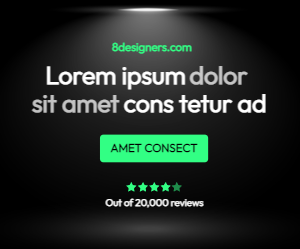 Display banner with green buttons